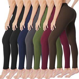 VALANDY L/XL Leggings 7pk High Waist Tummy Control Buttery Soft 4way Stretch NIP